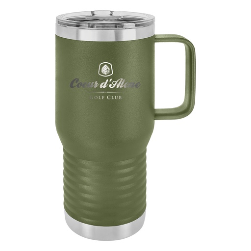 20 OZ. OLIVE GREEN POLAR CAMEL STAINLESS TRAVEL MUG WITH SLIDER LID